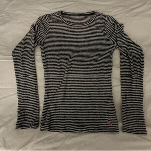 Abercrombie Kids Black and White Striped LS lightweight Sweater Tee